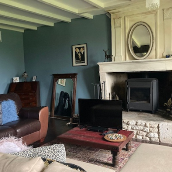 salon d'une famille américaine en france